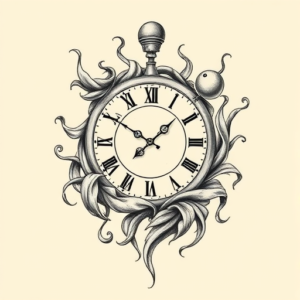 Bio-Organic Clock Tattoo