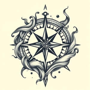 Bio-Organic Compass Tattoo