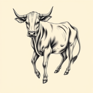 Bio-Organic Cow Tattoo