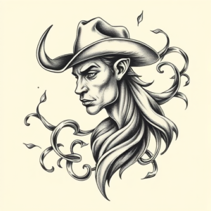 Bio-Organic Cowboy Tattoo