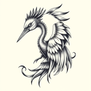 Bio-Organic Crane Tattoo