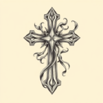 Bio-Organic Cross Tattoo