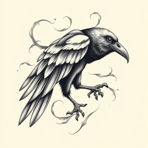 Bio-Organic Crow Tattoo