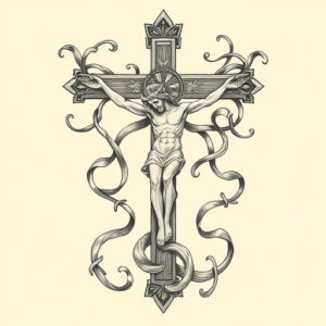 Bio-Organic Crucifix Tattoo