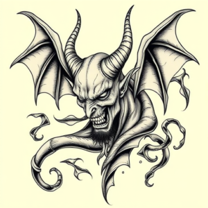 Bio-Organic Devil Tattoo