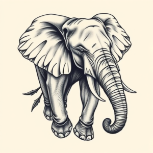 Bio-Organic Elephant Tattoo