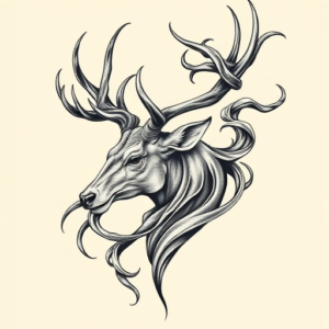 Bio-Organic Elk Tattoo