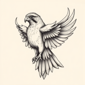 Bio-Organic Falcon Tattoo