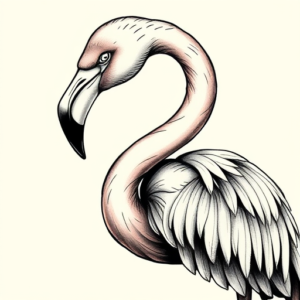Bio-Organic Flamingo Tattoo