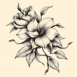 Bio-Organic Floral Tattoo