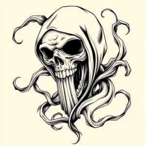 Bio-Organic Ghostface Tattoo