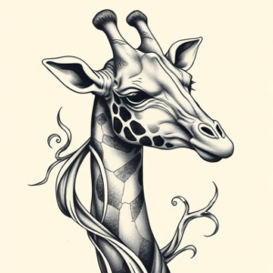 Bio-Organic Giraffe Tattoo