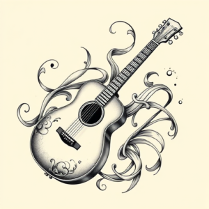 Bio-Organic Guitar Tattoo