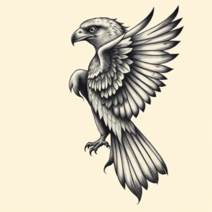Bio-Organic Hawk Tattoo