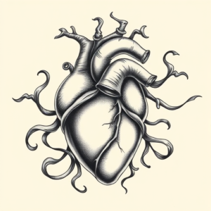 Bio-Organic Heartbeat Tattoo