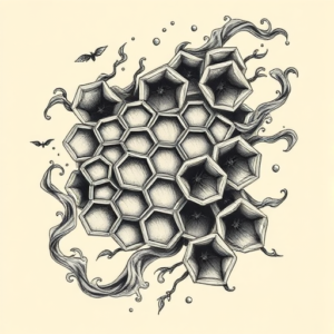 Bio-Organic Honeycomb Tattoo
