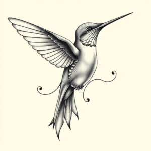Bio-Organic Hummingbird Tattoo