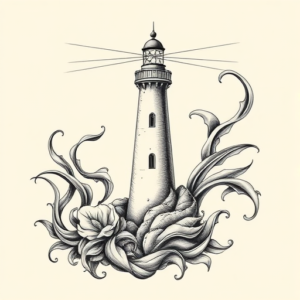 Bio-Organic Lighthouse Tattoo