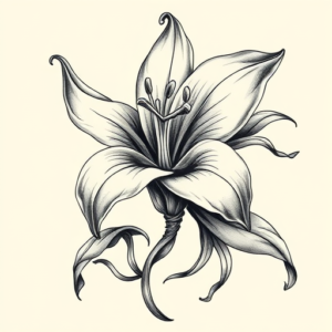 Bio-Organic Lily Tattoo