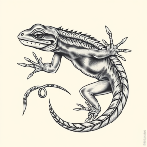 Bio-Organic Lizard Tattoo