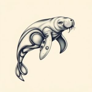 Bio-Organic Manatee Tattoo
