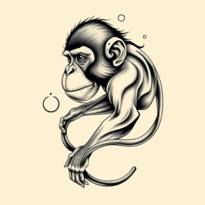Bio-Organic Monkey Tattoo