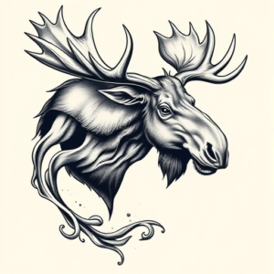 Bio-Organic Moose Tattoo