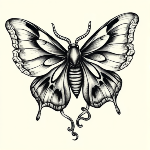Bio-Organic Moth Tattoo