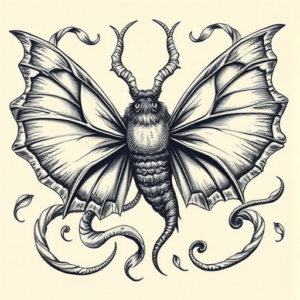 Bio-Organic Mothman Tattoo