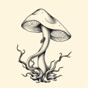 Bio-Organic Mushroom Tattoo