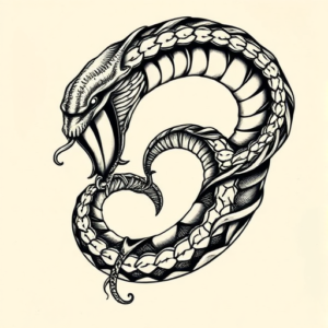Bio-Organic Ouroboros Tattoo