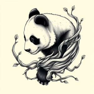Bio-Organic Panda Tattoo