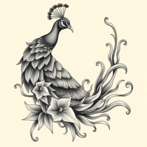 Bio-Organic Peacock Tattoo