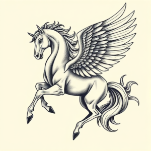 Bio-Organic Pegasus Tattoo