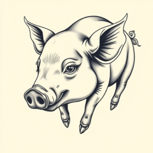 Bio-Organic Pig Tattoo