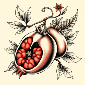 Bio-Organic Pomegranate Tattoo
