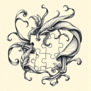 Bio-Organic Puzzle Tattoo