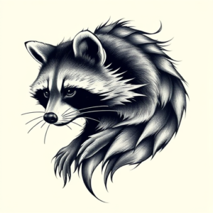 Bio-Organic Raccoon Tattoo