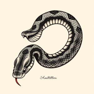 Bio-Organic Rattlesnake Tattoo