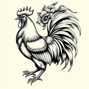 Bio-Organic Rooster Tattoo