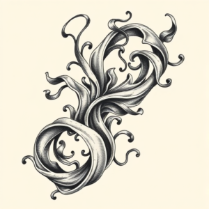 Bio-Organic Scroll Tattoo