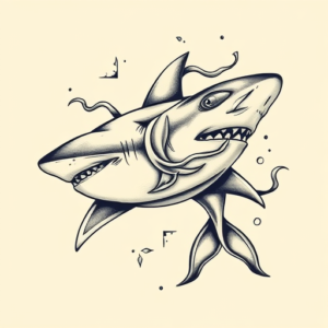 Bio-Organic Shark Tattoo