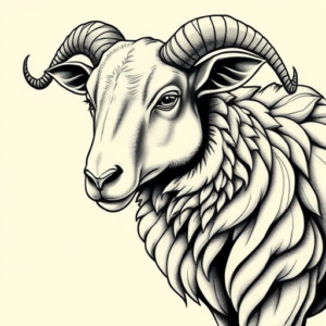 Bio-Organic Sheep Tattoo