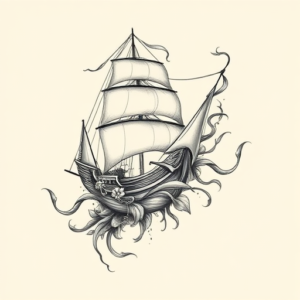 Bio-Organic Ship Tattoo