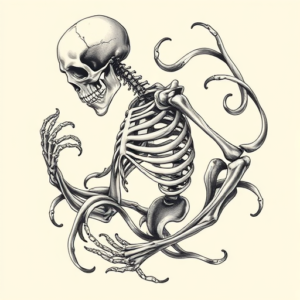 Bio-Organic Skeleton Tattoo