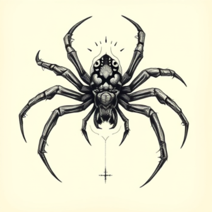 Bio-Organic Spider Tattoo
