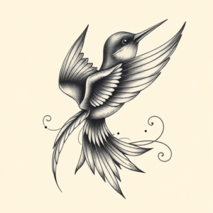 Bio-Organic Swallow Tattoo