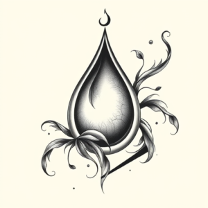 Bio-Organic Teardrop Tattoo