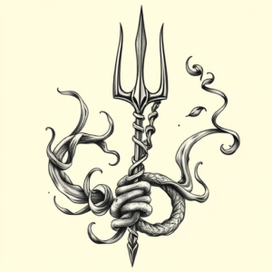 Bio-Organic Trident Tattoo