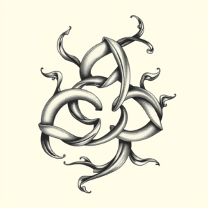 Bio-Organic Triquetra Tattoo